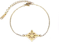 LIKGREAT Witches Knot Bracelet Celtic Knot Wiccan Bracelet For Women Wiccan Symbol Charm Vintage Geometry Jewelry gold