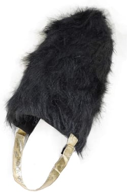 British Queen's Royal Guard English Bearskin Uniform Costume Hat w/ Chin Strap