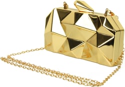 AmoVee Clutch with Chain Strap, Clutch Purses for Women Wedding，Evening Handbag for Party, Prom and Formal Occasion (Shiny Gold)