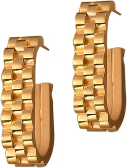 Gold Chunky Hoop Earrings for Women Metal Lightweight Hollow Geometry Drop Hoops Earring Fashion Hypoallergenic Jewelry for Women Style 24