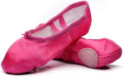 MSMAX Women's Ballet Shoes Satin Split Sole Flats for Dancing Gymnastic Yoga 8 Narrow Rose