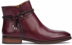 PIKOLINOS Flat Ankle Boots Leather Royal for Woman 7.5-8 Garnet-08