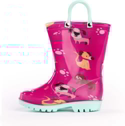 NORTY PVC Rain Boots for Kids - Waterproof PVC Boots Boys and Girls Solid & Printed Rainboots for Toddlers and Kids 12 Little Kid Magenta Dogs