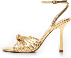 Gold heels Heeled Sandals for Women Dressy Open Toe Strappy Ankle Strap High Heels Metallic Stiletto Wedding Party Daily Wear Gold Size 5