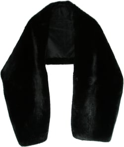 Modena Women's Soft Faux Fur Mink Wrap Shawl Scarf Stole Black