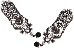 Black Lace Bracelet for Halloween Punk Steampunk Wedding Bridal Bracelet Ring Women Gothic Lace Bracelets Halloween Wristband Bride Gloves Lolita Victorian Costume Party 2 Pack