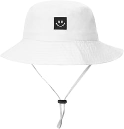 AJG Baby Bucket Hats Smile Face Toddler Sun Protection Cotton Sun Hat Kids Summer Outdoor Beach Fishing Cap for Girls Boys（0-2Years）