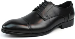 Men's Exclusive Genuine Leather Cap Toe Lace Up Oxfords Dress Shoes 9.5 Black