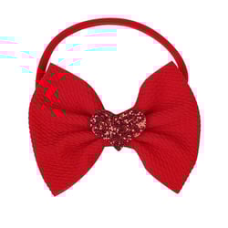 Love Heart Bow Headband for Baby Girls Valentine's Day Hair Band TSFD23 (Red)