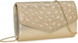 Rhinestones Embellished Evening Bag Dressy Formal Purse Wedding/Party/Prom Cocktail Clutch for Women Champagne