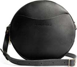 Portland Leather Goods Circle Crossbody Bag for Women – Handmade from the Finest Full-Grain Hides Large Black
