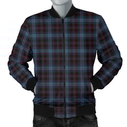 Mens Blue Plaid Bomber Jacket
