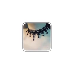 Andelaisi Boho Lace Choker Necklace Black Cz Waterdrop Pendant Necklace Choker Vintage Teardrop Crystal Clavicle Necklace Gothic Lace Necklace Jewelry for Women(Style A)