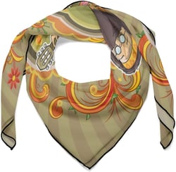 Womens Neck Scarf Square Headband Scarf Ethnic Bandana Head Scarf Breathable Lightweight Kerchief Pattern (301) 27x27 Inches
