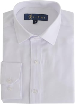 Boys Soft Cotton Blend Slim Fit Classic Collar Dress Shirt, Long Sleeve, Easy Iron Special Occasion Shirts 12 Years White