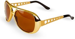 Big Mo's Toys Rockstar 50’s, 60’s Style Aviator Shades, Gold Celebrity Sunglasses 1 Pair