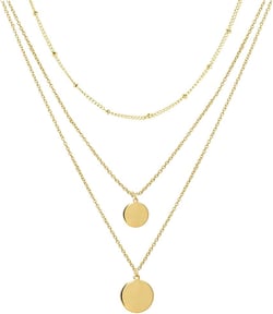 YANCHUN Choker Necklace for Women Layered Necklaces Stack Dainty Necklace Jewelry Layering Beach Pendant Charm Necklaces Trendy Gifts for Women B:Gold Coin Necklace