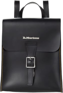 Dr. Martens Mini Leather Backpack - Unisex Backpack - Square Buckle Closure - Top Carry Handle - Buckle Straps Black One Size One Size