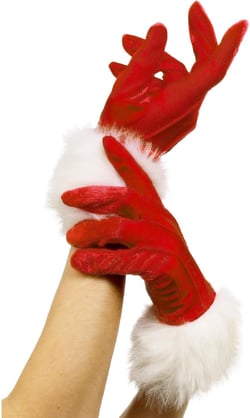 Fever Women's Santa Gloves One Size Red