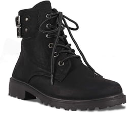 Women's Ankle Combat Military Lace Up Work Boots Ladies Casual Shoes WY26 7 Black (Run Small. Order One Full Size Up)