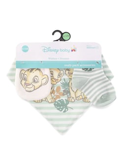 The Lion King Disney Baby Wishes + Dreams Character Infant Baby Accessories Bib, Socks and Mittens Set, 3-Pack, Sizes Newborn-12 Months