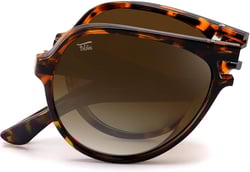 Newman Folding Sunglasses Polarized, UV400, UVA, UVB Protection for Men Women, Folding Sunglasses Leather Case Tortoise Shell - Gradient Brown 61 Millimeters