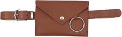 Women Mini Envelope Flap PU Leather Belt Waist Bag Chest Bag Clutch Cell Phone Purse Light Tan B