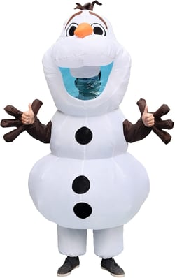 Inflatable Olaf Costume Adult Size Men Women Blow Up Snowman Fancy Dress for Halloween Party, Large, White, DB5858