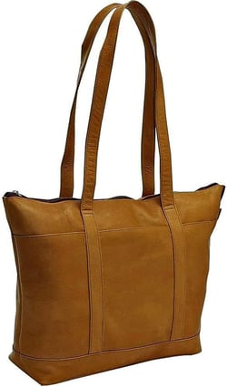 Le Donne Leather Medium Pocket Tote Bag - Colombian Vaquetta Leather Women’s Bag Tan