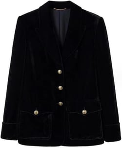 Black Velvet Womens Blazer Jacket Business Coat Evening Party Christmas Sparkly Cardigan Coat 2 Black