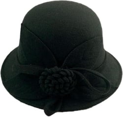 Fedora Wool Hat for Women Winter Vintage Floral Bowler Hat Elegant Solid Color Formal Felt Cloche Hats One Size One Size Black