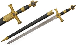Szco Supplies 34"" Medieval Star of David Ceremonial Sword with Scabbard, Gold (926927)