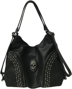 Downupdown Skull Handbags Women Tote Bags Skull Print Leather Shoulder Crossbody Bag Studded Satchel Purse Gothic Backpack