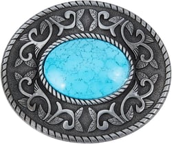 GORGECRAFT Western Turquoise Belt Buckle Vintage Medieval Buckle Belt Fastener Accessory Bohemian Style Fashion Turquoise Jewelry Belt Punk Buckles for Women Ladies Cowgirl Cowboy Men, Antique Silver