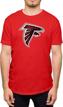 Hybrid Sports NFL - Distressed Team Logo - Officially Licensed Adult Short Sleeve Fan Tee for Men & Women Atlanta Falcons Medium Atlanta Falcons - Red