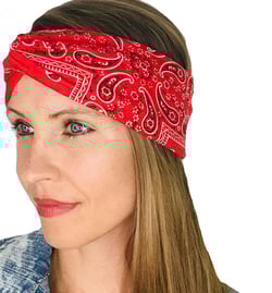 Christmas Bandana Headbands for Women (Red Bandana)