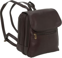 Le Donne Leather Women’s Organizer Backpack/Purse – Premium Full-Grain Colombian Vaquetta Leather Bag, 12.5” x 11” (Cafe)