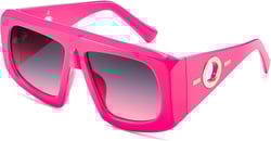 FEISEDY Retro Oversized Avaitor Sunglasses for Women Men Trendy Vintage 70s Sunglasses Flat Top Shades B0126 Hot Pink 53 Millimeters
