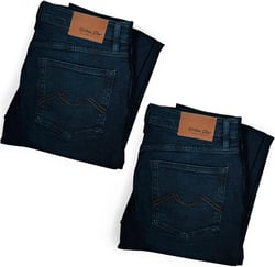Urban Star Mens Jeans Relaxed Fit 2-Pack – Straight Leg Stretch Jeans for Men – Ultimate Comfort Superflex Pants Dark Blue Bundle 46W x 34L