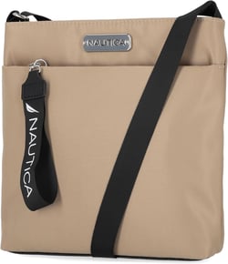Nautica Women's Diver Nylon Small Women's Crossbody Bag Purse with Adjustable Shoulder Strap One Size Khaki