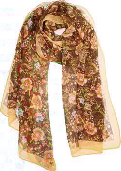 YOUR SMILE Ladies/Women's Lightweight Floral Print/Solid Color mixture Shawl Scarf For Spring Summer season (207)