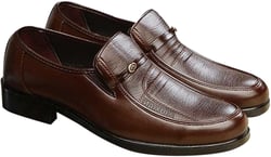 Mens Black Dress Shoes Dance Shoes Comfort Non Slip On Loafers Dress Leather Shoes Work Mens High Heels Leather Shoe (Brown, 8)
