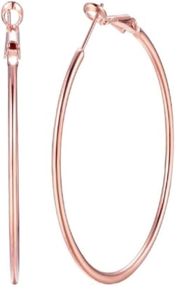 Dainty 70mm Gold Plated Big Large Hoop Earrings for Women Sensitive Ears Fashion Round Circle Huggie Hypoallergenic Hoops 3 Inch Fashion Minimalist Hooped for Bff Birthday Her Rose Goldtone