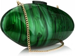 Gets Acrylic Purses and Handbags for Women Shell Shape Shoulder Crossbody Bag with Chain Clutch Purse for Wedding Party A Green