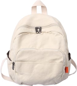 Mini Backpack for Women Men Small Aesthetic Canvas Bag Work Backpack Cute Backpack Purse Casual Daypack (White,One Size)