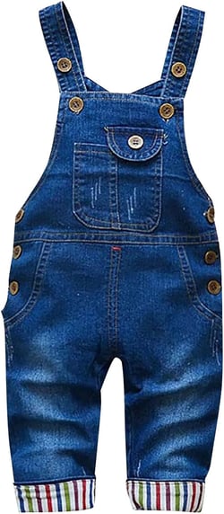 Baby Toddler Boys Adjustable Denim Pants Newborn Kids Denim Overalls Jumpsuits Cute Outdoor Bib Shortalls Jean Overalls 2-3T Blue