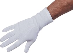 Current Color Guard Long Wrist Unisex Cotton Gloves (White, Medium)