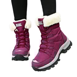 YODETEY Women's Boots Avoid Cold Long Women's Outdoor Plush Thick Insulated Snow Boots