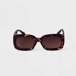 Women&#39;s Plastic Tortoise Shell Rectangle Sunglasses - A New Day&#8482; Brown