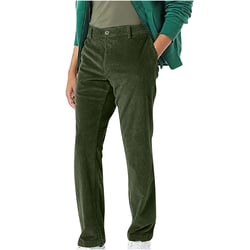 Lilgiuy Men's Corduroy Pant Casual Solid Color Straight Fit Flat-Front Winter Warm Chino Pants for Work Business Office
